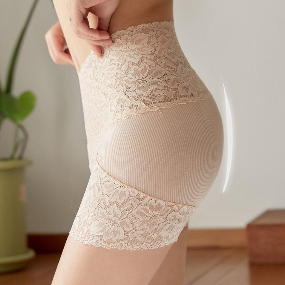 เซปเบอร์ ลูกไม้กางเกงนิรภัย,ตาข่ายโปร่งใสดอกไม้กางเกงขาสั้นไม่มีรอยต่อ,หวานเอวสูงชุดชั้นในท้องควบคุมสุภาพสตรี เลกกิ้ง กางเกงขาสั้นสุภาพสต - รูปที่ 4