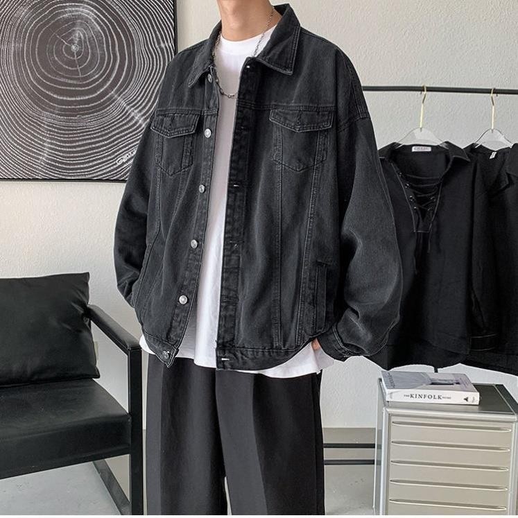 牛仔外套男潮牌春秋衣服韩版潮流帅气2021新款夹克宽松ins潮百搭Cowboy jacket, men's trendy brand, spring and autumn clothing, Kore