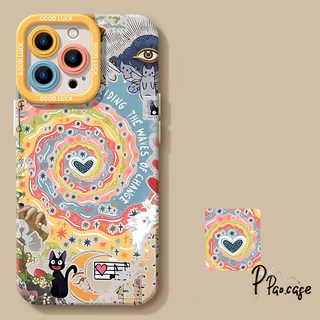 สำหรับ IPhone 15 16 11 14 13 12 Pro Max 7 8 14 16 15 Plus XR XS X Max SE2020 เคส Vortex สุดสวยสไตล์เรโทรเกิร์ล
