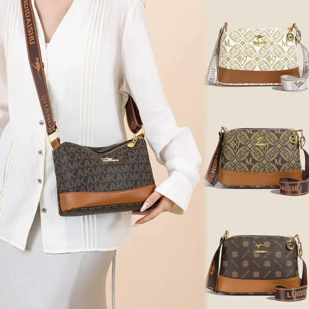 coco baby65: กระเป๋าสะพายไหล่สตรีสไตล์เรโทร มีซิป มีพื้นที่ใส่ของได้เยอะ วางมือถือได้ทุกสไตล์ EP8878
