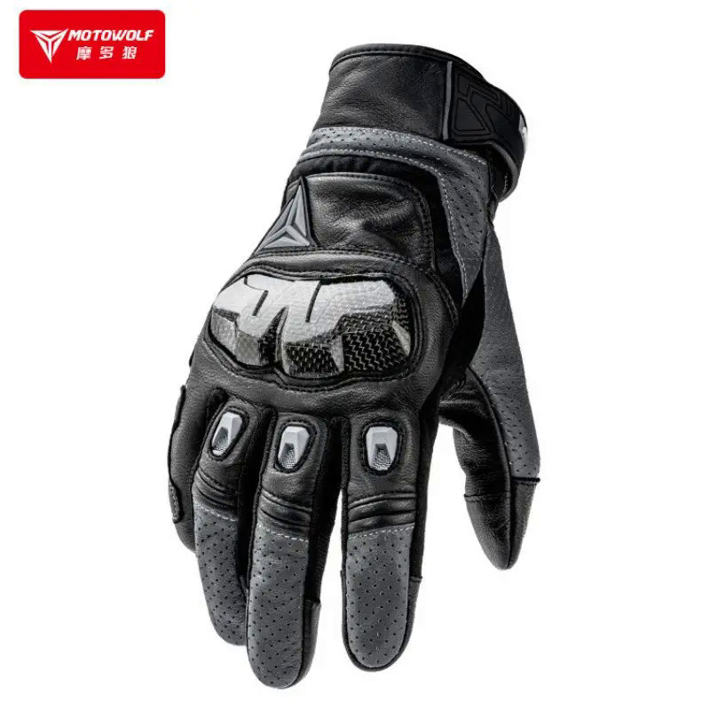 Motowolf Summer Motorcycle Glove Men Women Motorcyclist Gloves Carbon Fiber Biker Racing Gloves Leat