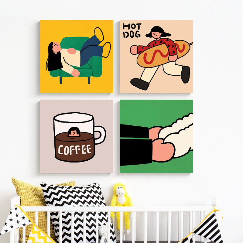 ภาพวาดตกแต่งการ์ตูนน่ารักแสนสนุก, ห้องนั่งเล่นโดปามีนห้องนอนห้องเด็ก อิน ภาพวาด