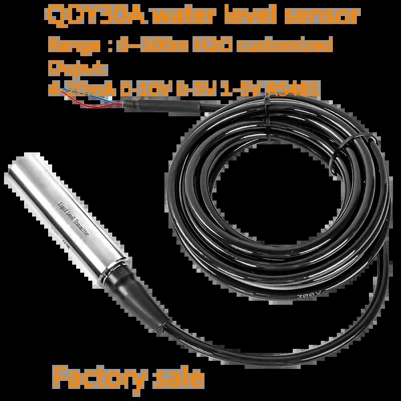 4-20mA 0-10V 0-5V RS485 Submerged Liquid ถังสแตนเลสไฮดรอลิก Deep Well Water LEVEL SENSOR เครื่องส่งส