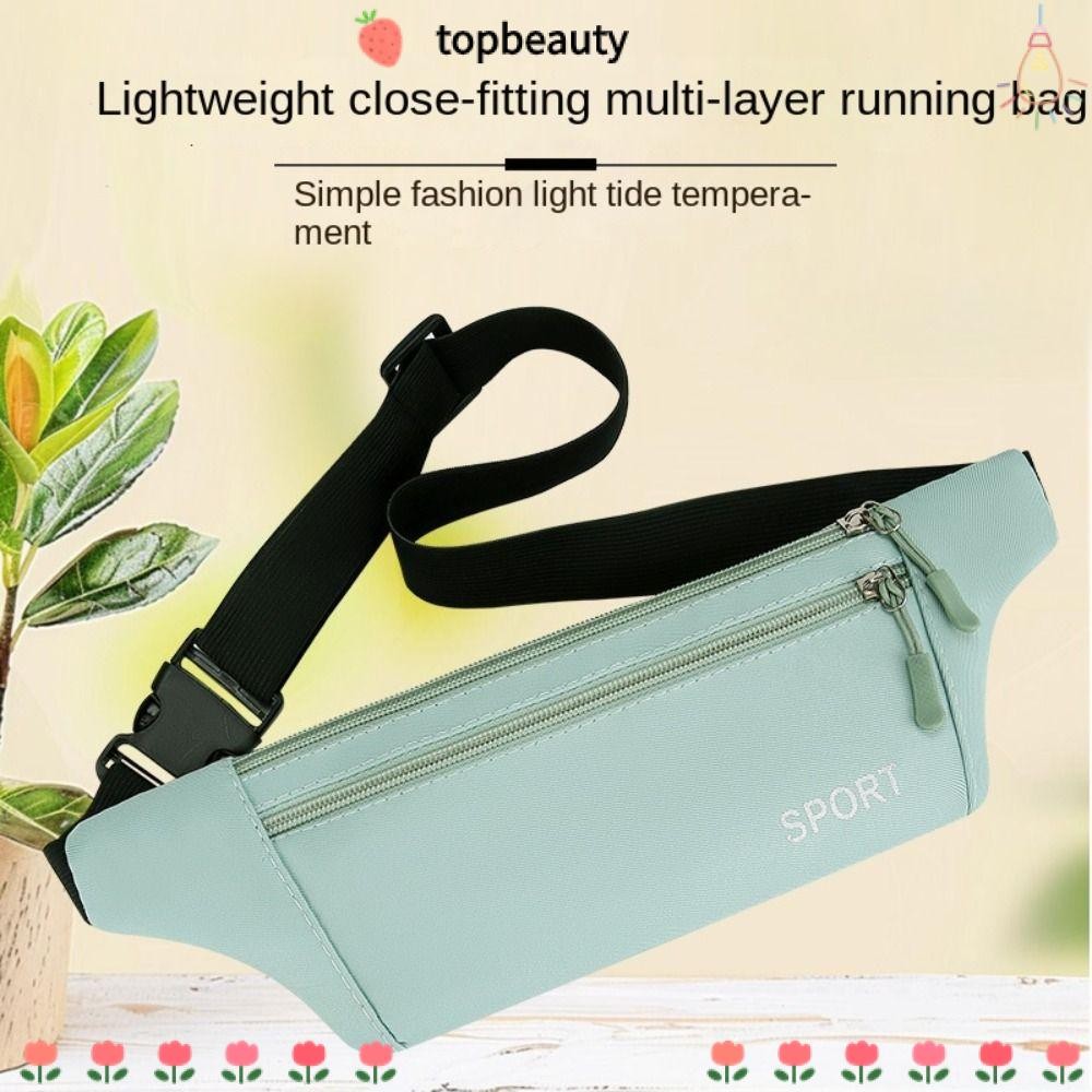 Topbeauty กระเป๋าคาดเอวกีฬา,กันน้ําสีทึบกระเป๋าหน้าอกกระเป๋าวิ่งกลางแจ้ง,ฟิตเนสเข็มขัดยืดหยุ่นกระเป๋าMultifuntionalผู้หญิงCrossbodyไหล่กระเป๋า