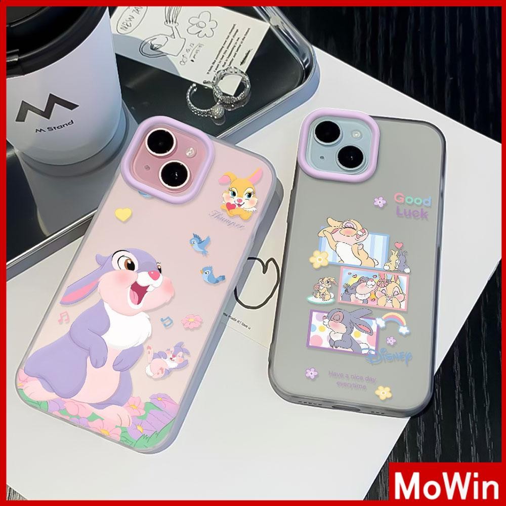 Movin - เคสใส iPhone16 11 Pro Max iPhone เคส TPU นิ่มป้องกันรอยนิ้วมือแบบด้าน กระต่ายสีม่วงแสนสวยน่ารัก Compatible With iPhone15 Pro max iPhone14 13 12 Pro max XS XR 7 8 Plus