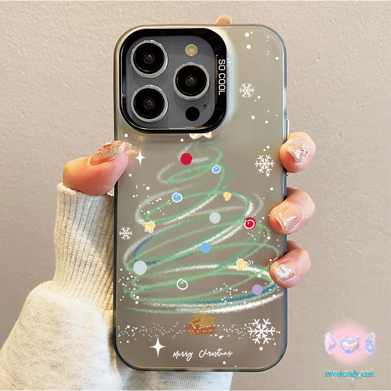 เคสแข็งคุณภาพ ต้นคริสต์มาสยอดนิยม for IPhone 13 12 7Plus 14 15 11 16 Pro Max 8Plus XR XS Max SE เคสไอโฟน11 เคสไอโฟน13