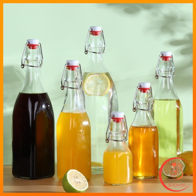 ขวดแก้วสุญญากาศพร้อมฝา เก็บน้ำ ขอเหลว ขวดแก้ว ขวดแก้วกลม Sealed glass bottle