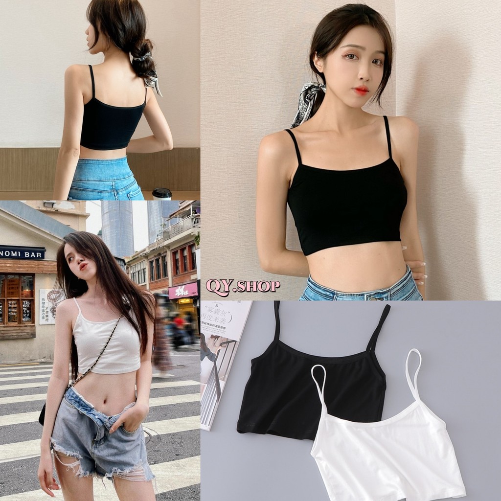 QY.Shop สินค้าราคาพิเศษ เสื้อสายเดี่ยวทรงครอปสั้น ผ้านุ่มนิ่มใส่สบายเนื้อผ้าดีมาก "YP-2"