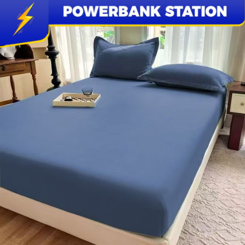 PSB_ PREMIUM COTTON BEDSHEET FITTED BEDSHEET PLAIN BEDSHEET 2 IN 1 SINGLE 4 IN 1 QUEEN 4 IN 1 KING C