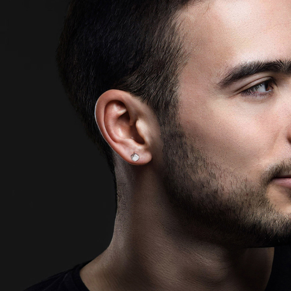 Vnox زوج حلق ستانلس هندسي متعدد الأضلاع 6 مم — صورة 2