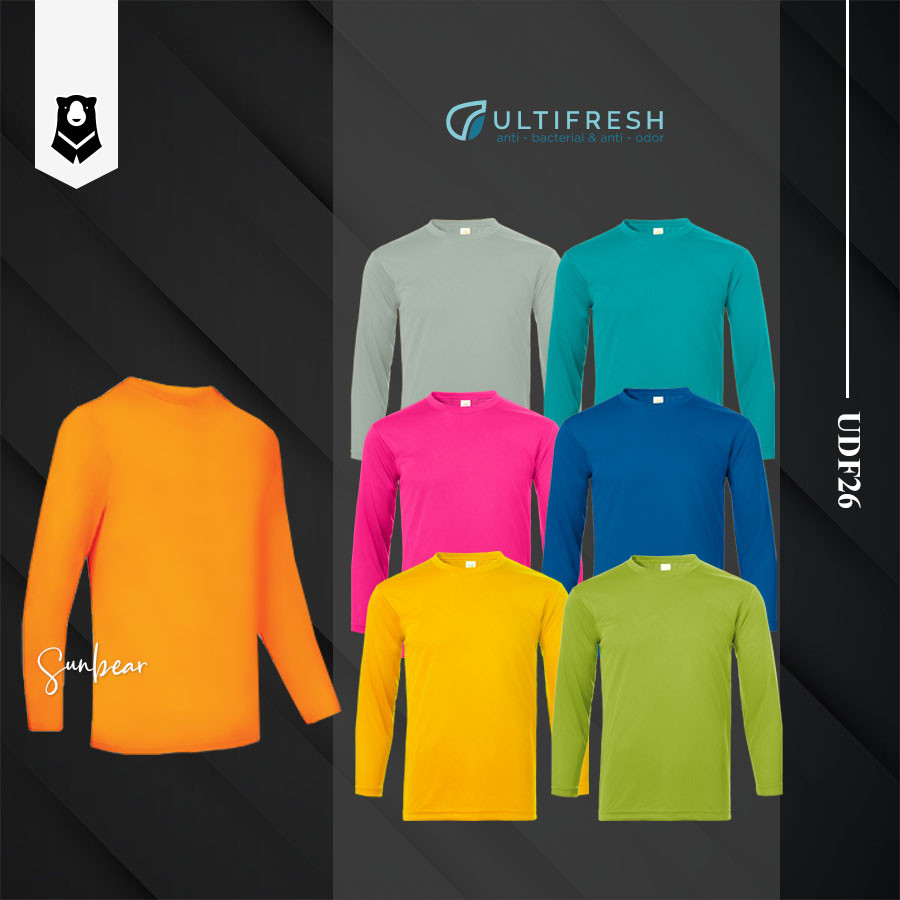 Ultifresh UDF26 NTMY.os ลูกเรือคอแขนยาวเสื้อยืด Unisex Dri-fit ไมโครไฟเบอร์ Baju Lengan Panjang 3