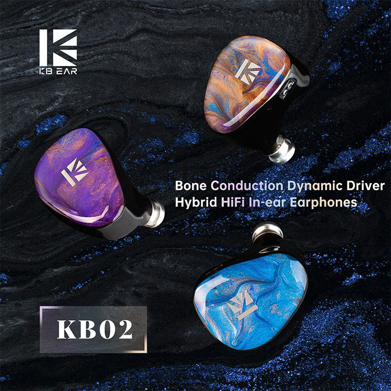 Kbear KB02 Bone Conduction Dynamic Driver Hybrid หูฟัง 0.78 มม./2PIN 3.5 มม.HIFI in Ear Monitorหูฟัง