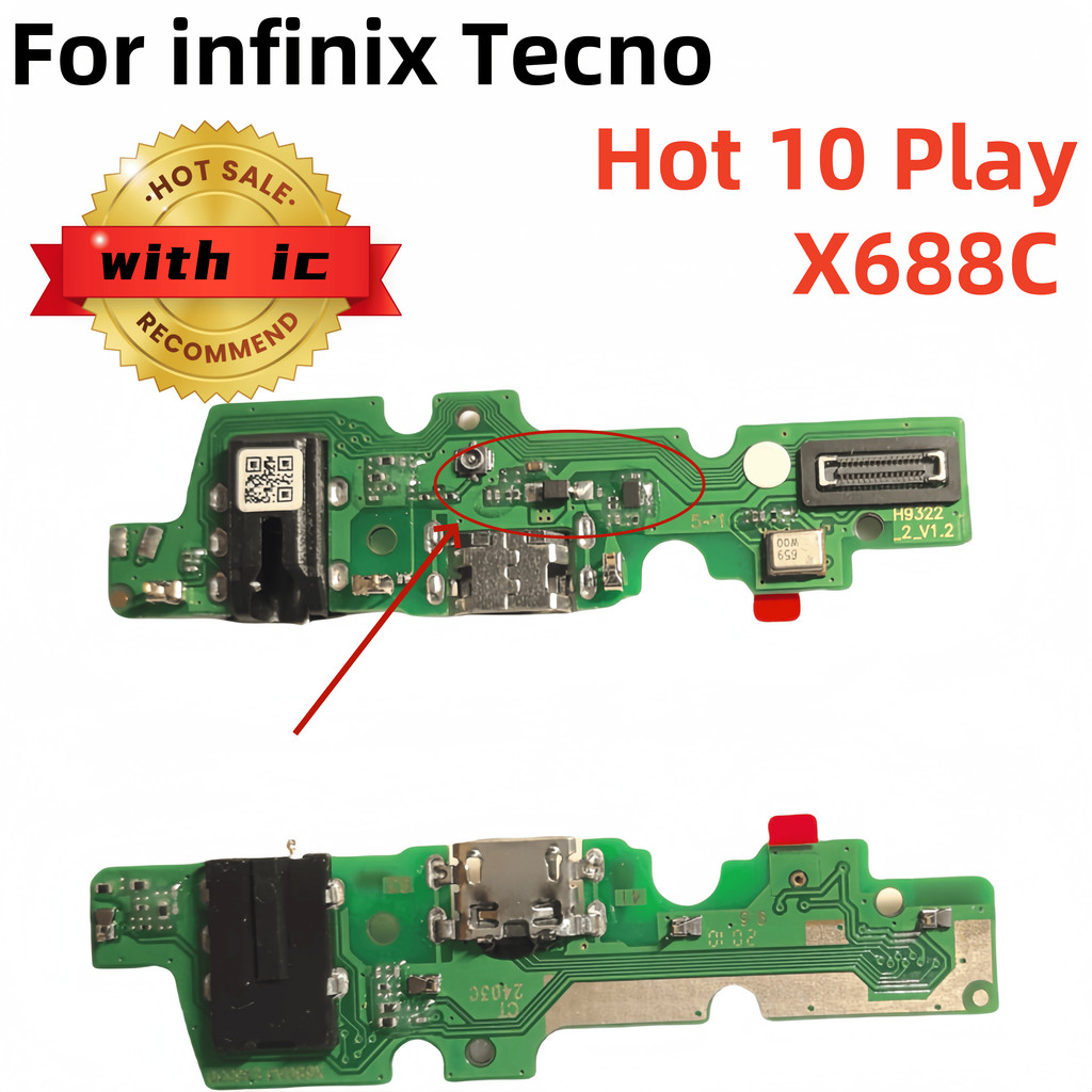 เหมาะสําหรับ Infinix Hot 10 Play X688 X688B X688C USB ชาร์จพอร์ตอินเทอร์เฟซฐานปลั๊กซ็อกเก็ตเชื่อมต่อสายยืดหยุ่น