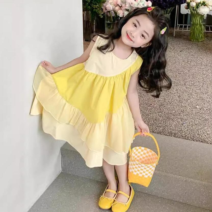 Hanai kids ชุดกระโปรงเหลือง K4124860 พร้อมส่ง