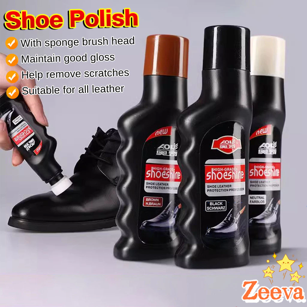 Zeeva【มีสินค้าในสต๊อก】 น้ำยาขัดเงารองเท้า คลีนชูส์ 65ml กันน้ำ ทำความสะอาดกระเป๋าหนังโซฟาหนัง shoe polish