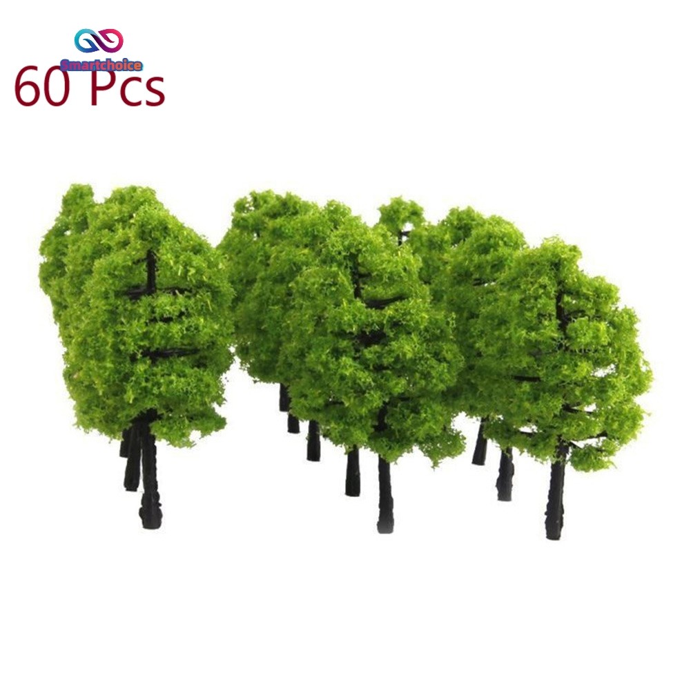 ⚡ทางเลือกอัจฉริยะ⚡60 ชิ้น Mini Model Trees รถไฟสถาปัตยกรรมต้นไม้ Diorama Scenery Tree【สต็อกพร้อม】