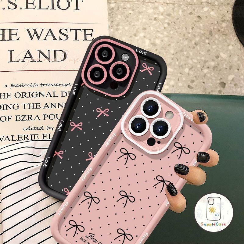 สองสี โบว์ ชมพู สำหรับ Vivo Y27s Y20 Y30 Y91 Y16 Y12 Y17s Y02 Y15 Y36 Y35 V27 V29 Y21 Y11 V25 Y17 Y27 เปลือกอ่อน เคส