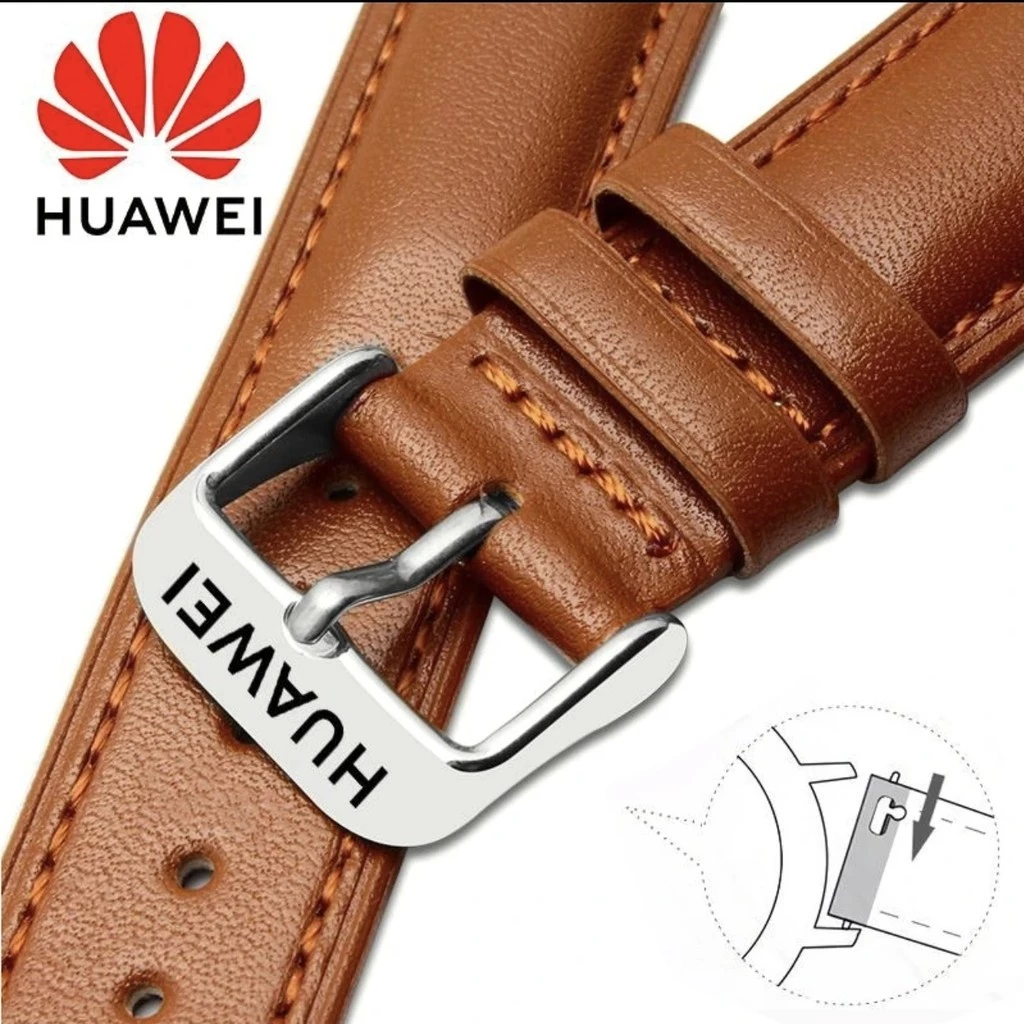 Huawei GT2pro สายนาฬิกาหนังแท้ของแท้ GT3/GT4/GT5/GT6 สายหนังแท้ผู้ชาย WATCH4/46 มม.สายรัดสากล