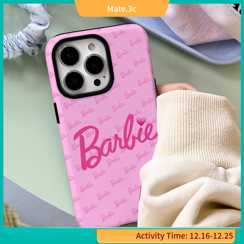 เคสโทรศัพท์มือถือ ฟิล์มสองชั้น กันกระแทก ลายภาษาอังกฤษ สีชมพู สําหรับ Iphone 13 14PRO 15 14 VF0N