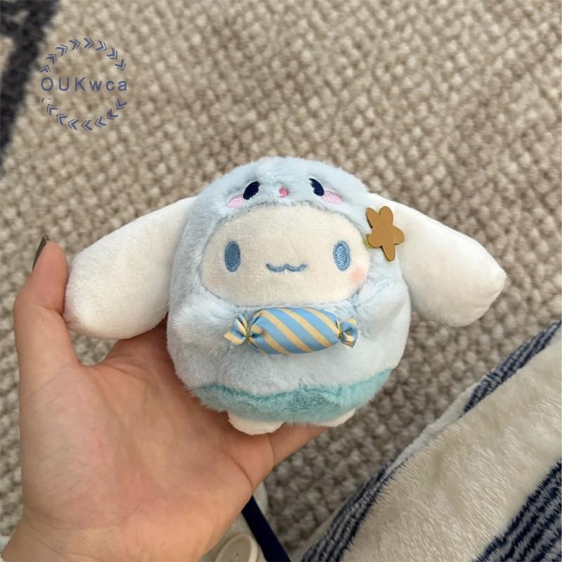 Oukwca Kawaii Ghost Sanrio Hello Kitty ของเล่นตุ๊กตาพวงกุญแจ Kuromi Cinnamoroll ตุ๊กตาตุ๊กตาจี้กุญแจรถแหวนกระเป๋าตกแต่งของขวัญเด็กใหม่