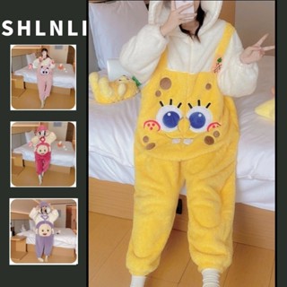 ชุดคู่ฤดูใบไม้ร่วง/ฤดูหนาวขนาดใหญ่ขนแกะปะการังjumpsuitชุดนอน…