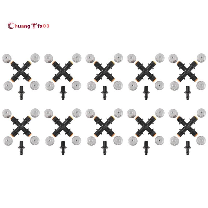 Chuangtfx03เรือนกระจก Humidifier พืช Misting Atomizing หัวฉีด Sprinkler Tee (10 ชิ้น)