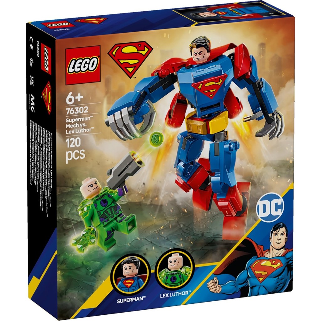 LEGO 76302 DC Super Heroes Superman Mech vs. ชุดของเล่นตัวต่อ เลกซ์ ลูธอร์ (120 ชิ้น)