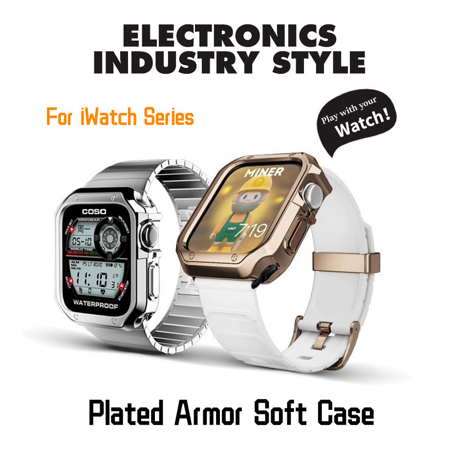 เคสแบบนิ่มเคลือบ TPU สำหรับ iWatch 49mm 45mm 41mm 44mm 40mm 42mm 46mm 38mm เคสป้องกันแบบมันเงาสำหรับ iWatch Ultra 2 Series 10 9 8 7 6 SE 3 2 1
