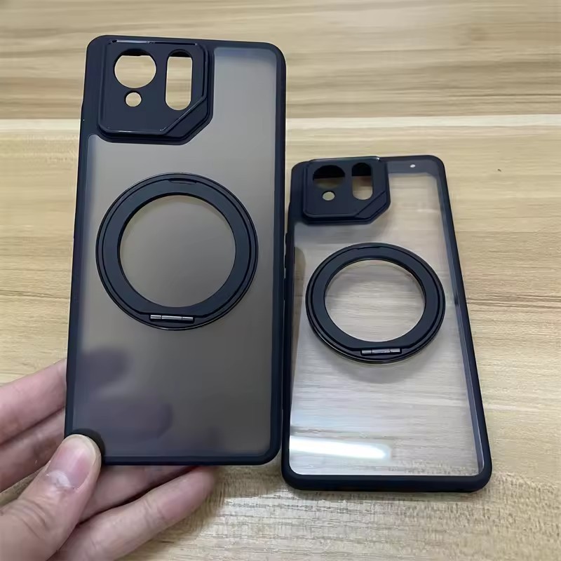 แม่เหล็กสําหรับ ASUS ROG โทรศัพท์ 9 8 7 Pro กรณี 360 แหวน Matte Clear ปกหลังสําหรับ ROG 9 Phone9 9Pro ชาร์จไร้สายกันกระแทกกันชน