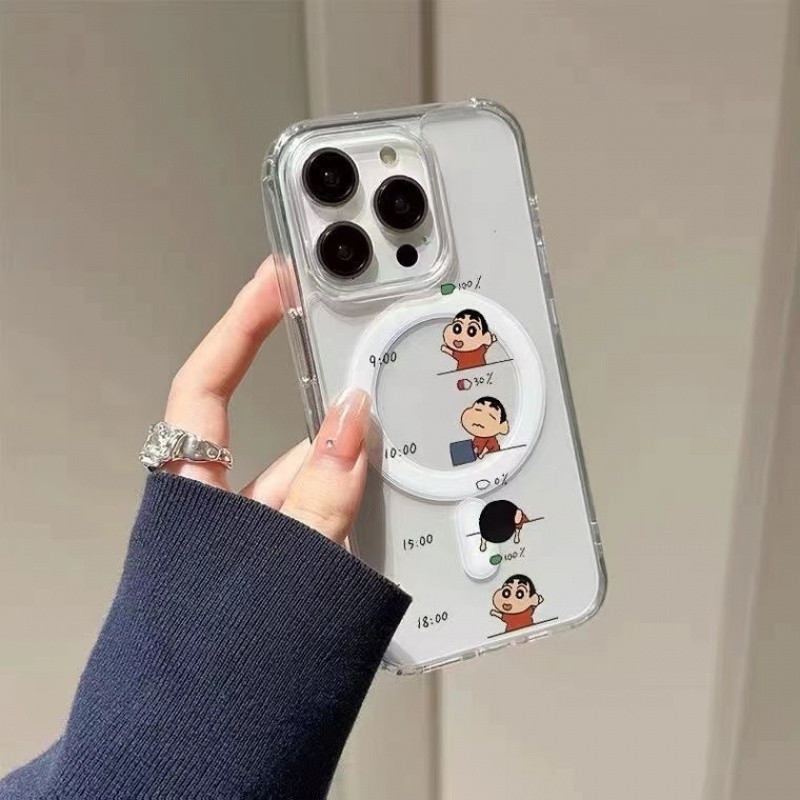 การ์ตูนน่ารักใหม่โปร่งใสแม่เหล็กเคสแข็งสําหรับiphone 11 12 13 14 15 16 Pro Max 7 8 Plus X XR XSmaxมินิปลอกโปร่งใสสูงแม่เหล็กอะคริลิคเคสโทรศัพท์สําหรับiPhoneกรณี