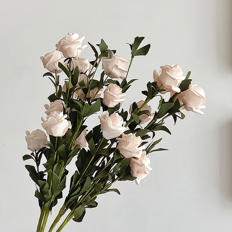 5 หัวประดิษฐ์ Pe ช่อดอกไม้ดอกกุหลาบสําหรับตกแต่งบ้านงานแต่งงานของขวัญวันวาเลนไทน์ดอกกุหลาบ - รูปที่ 2