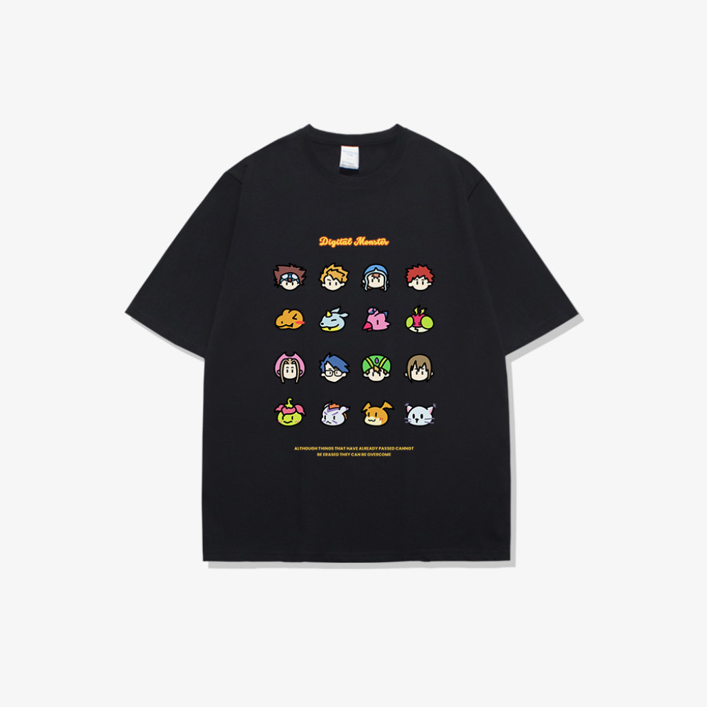 ใหม่ Digimon Nostalgic อะนิเมะแขนสั้นผู้ชายเสื้อยืดผ้าฝ้ายหลวมฤดูร้อน,สบาย,Breathable และอเนกประสงค์, พิมพ์เสื้อยืด