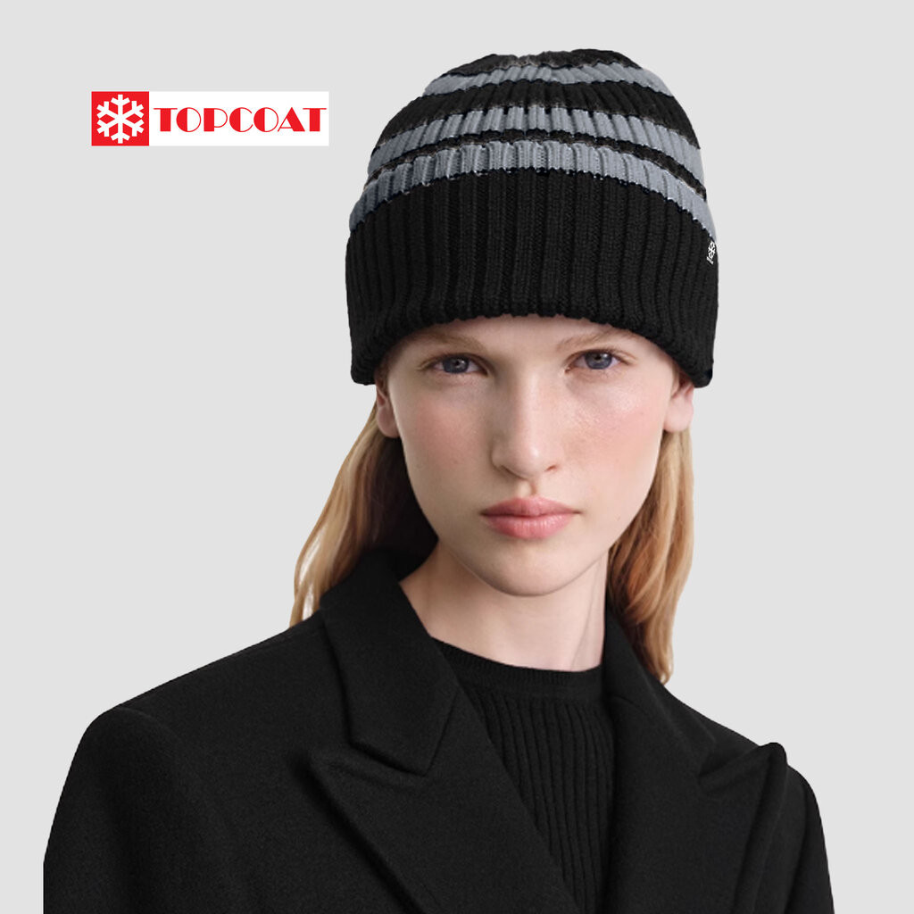 TOPCOAT หมวกกันหนาว Unisex ยืดหยุ่น กระชับ ด้านในเป็นบุขนหนานุ่ม (1 ใบ) Freesize