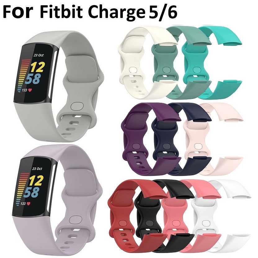 ซิลิโคน Compatible For สาย Fitbit Charge 6 Strap band Accessories สายนาฬิกา Fitbit Charge 5 สาย soft Replacement สาย Fitbit Charge 5 Strap wristband Sport Bracelet Compatible For Fitbit Charge 6 สาย