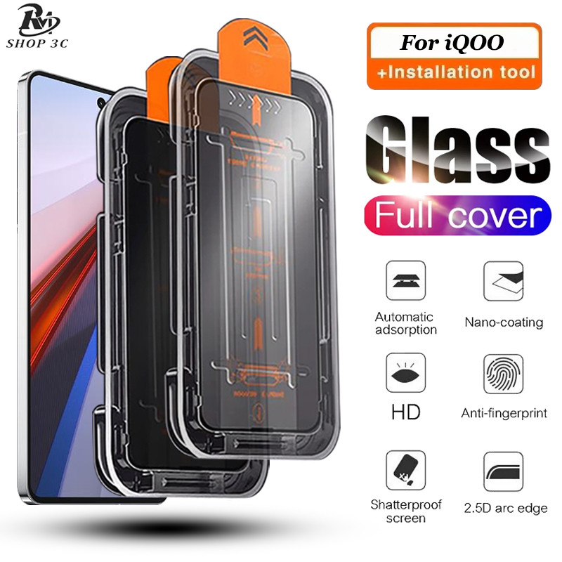 กระจกนิรภัย ติดตั้งง่าย ล้าง/ความเป็นส่วนตัว ฟิล์มป้องกันหน้าจอ สำหรับ VIVO iQOO 12 11 11s 10 9 8 5 Z9 Z9x Z8 Z8x Z7 Z7x Z6 Z6x Z5 Z3 4G 5G 2024