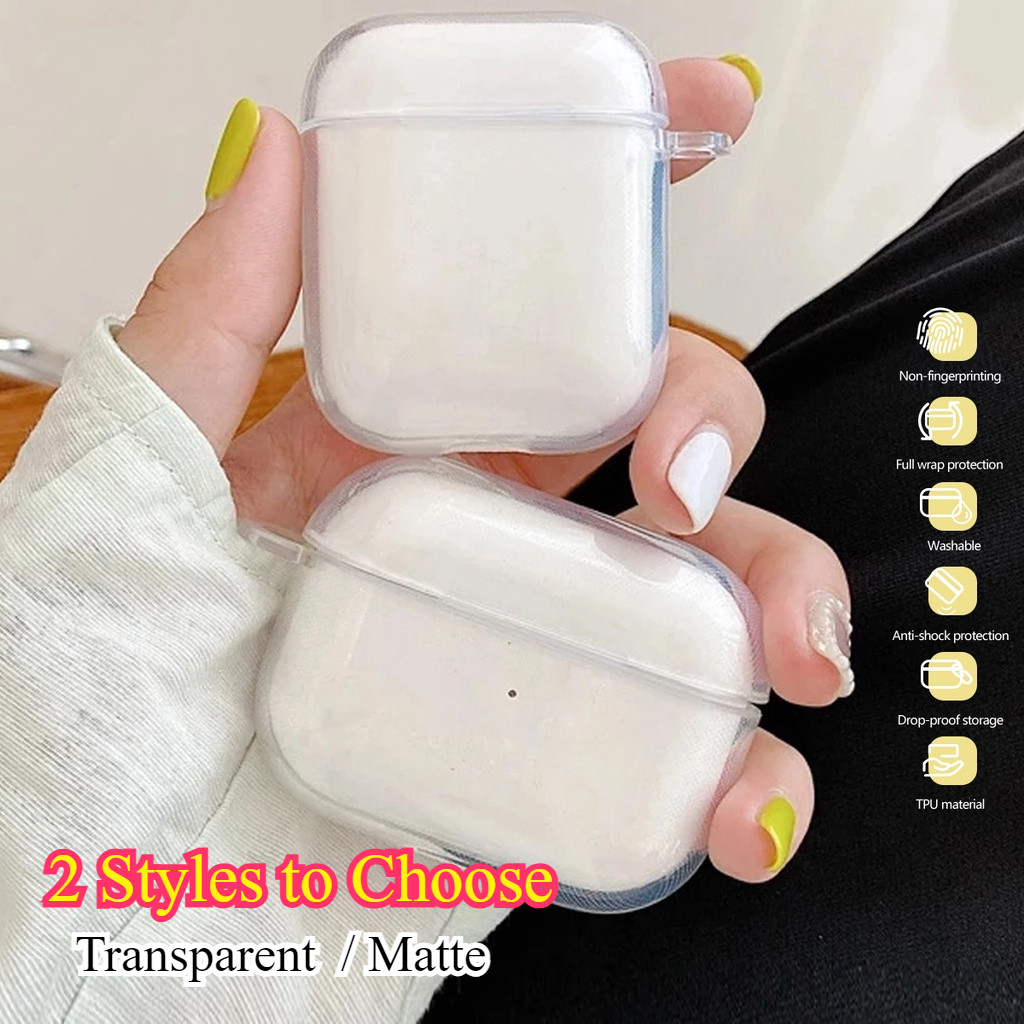 โปร่งใสหูฟังบลูทูธ TPU ปกอ่อนสําหรับ AirPods 1/2/3/Pro/Pro 2 สําหรับ AirPods 4 หูฟังเคสซิลิโคนป้องกัน
