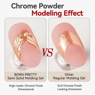BORN PRETTY Solid Moulding เล็บเจล Soak Off เล็บ Glitter กระจกผง Chrome ฝุ่น Pigment ชุดตกแต่งเล็บ