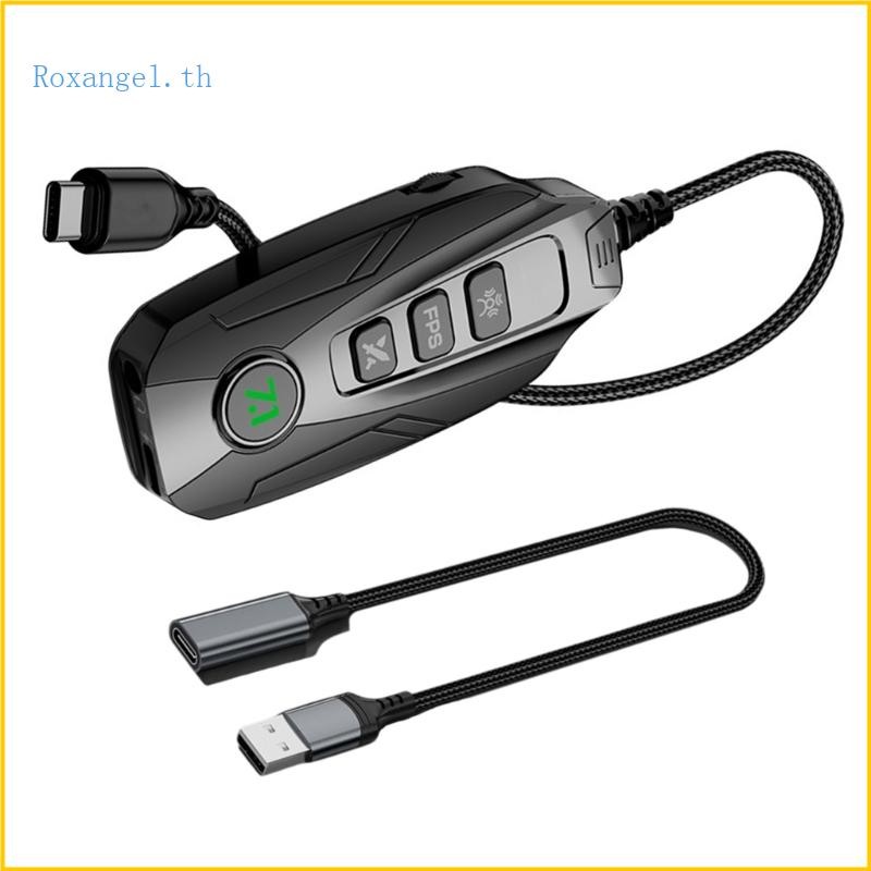 ROX Virtual Surround Sound GS20 Type C USB Mini การ์ดเสียงภายนอกสําหรับคอมพิวเตอร์แท็บเล็ตโน้ตบุ๊ค P