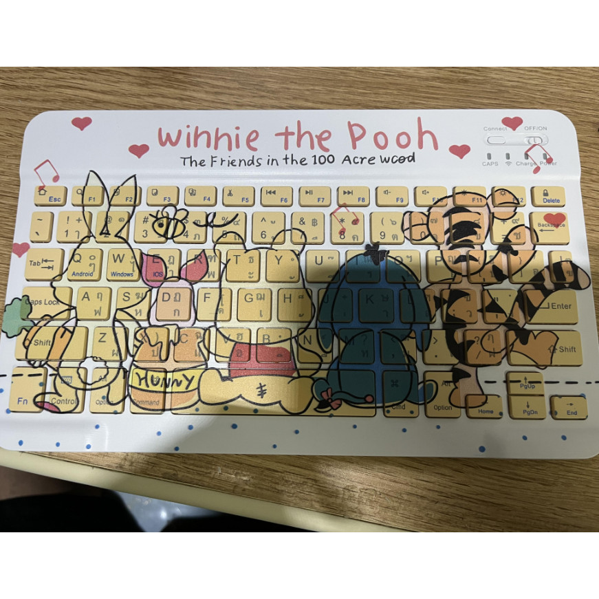 พร้อมส่ง💖 แป้นพิมพ์ Bluetooth Keyboard คีย์บอร์ดไร้สาย ปุ่มกดไทย บลูทูธ 5.0 รองรับ Android/ iOS/ Windows แป้นพิมไร้สาย