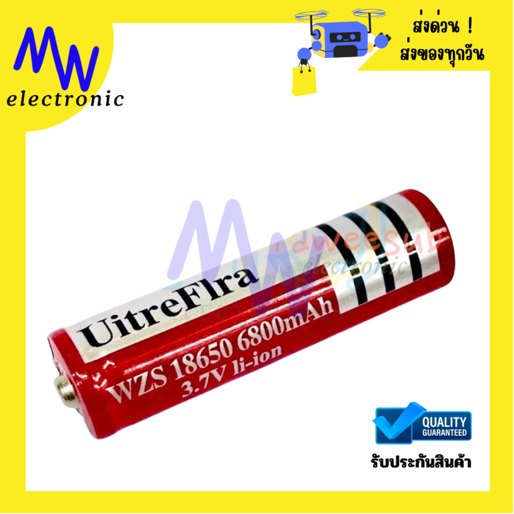 แบตเตอรี่ลิเธียม BRC 18650 ความจุสูง 6800mAh 3.7V Li-ION สำหรับไฟฉายและอุปกรณ์อิเล็กทรอนิกส์