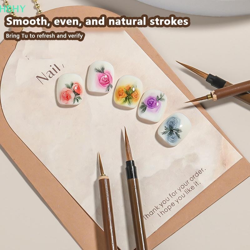 HB Nail Art Wolf Hair Brush Pen Gel Painting Wire Drawing Pen Liner Polish Brushes Nail Design Tools HY