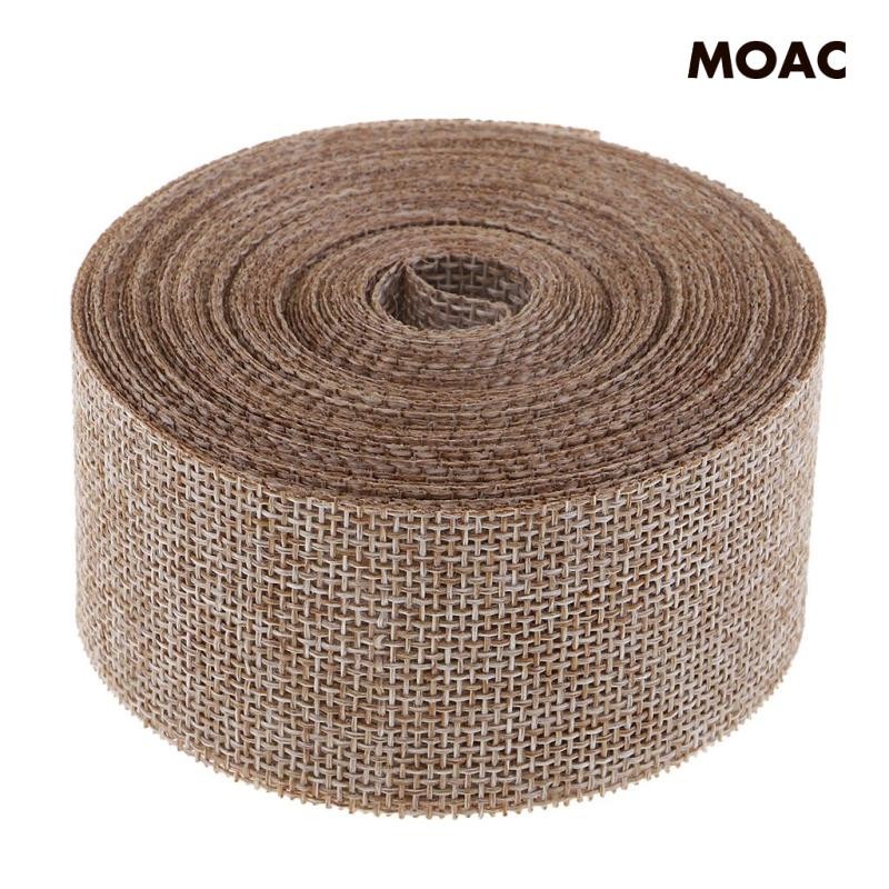 [hohohohoho] 10M Burlap Ribbon Ribbon Canvas Craft Ribbon สําหรับคริสต์มาส