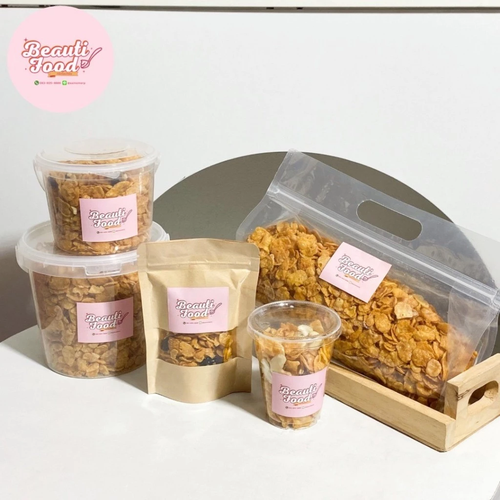 คอนเฟลคคาราเมล ใช้เนยแท้100% สูตรหวานน้อย ( ขนาด 15-40g. ) พร้อมส่ง