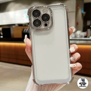 หรูหราชุบเกราะกันกระแทกเคสโทรศัพท ์ สําหรับiPhone 15 14 13 12 11 Pro Max 15 Plusกล ้ องป ้ องกันถุงลมนิรภัยอะคริลิคใสปกแ
