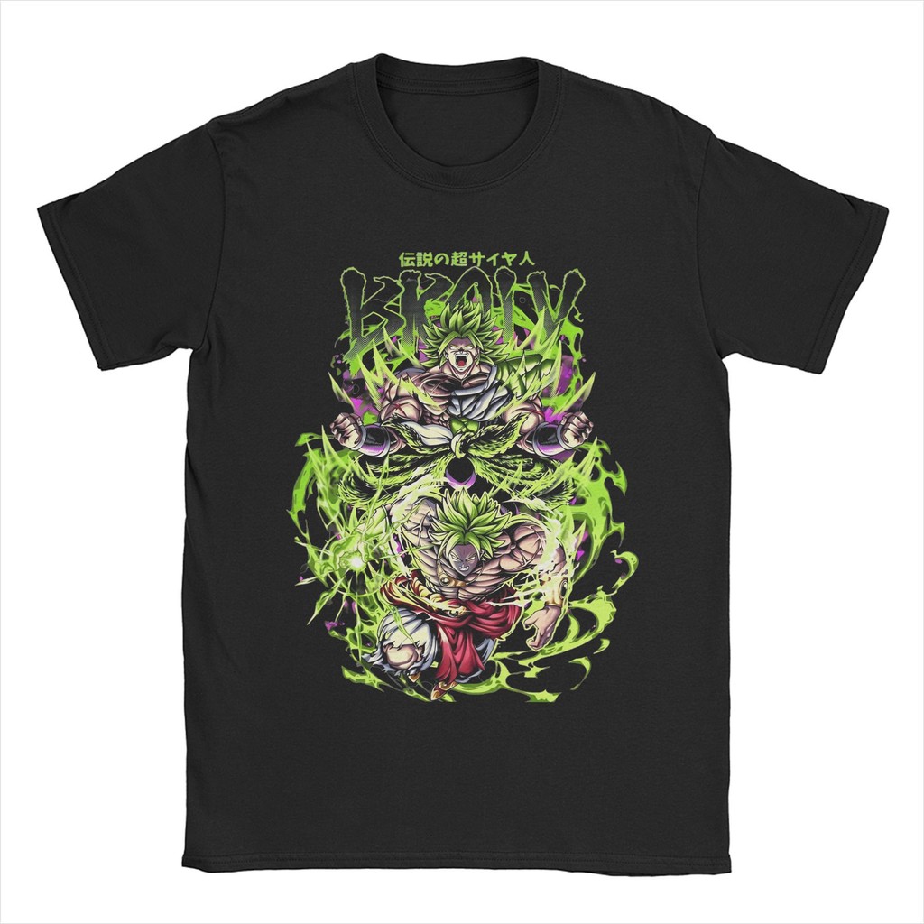 Harajuku Dragon Ball Broly Power T เสื้อผู้ชายผ้าฝ้ายแขนสั้น O-คอฤดูร้อนเสื้อ