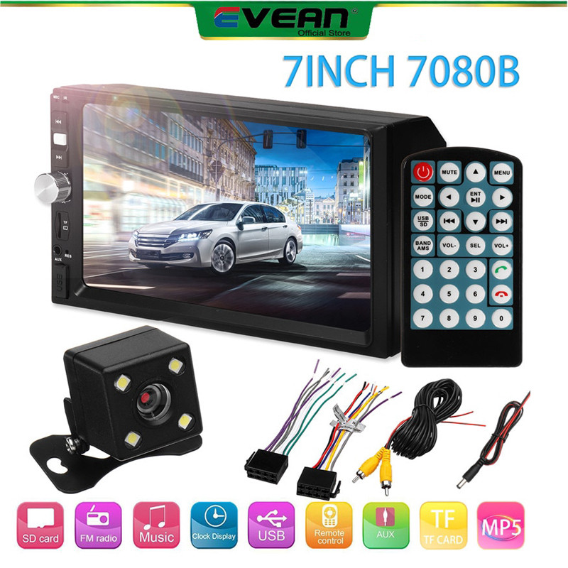 2Din รถ MP5 เครื่องเล่นมัลติมีเดีย 7080B สําหรับ Universal รถ MP5/BT/FM/SWC วิทยุ 7 "หน้าจอสัมผัส AU