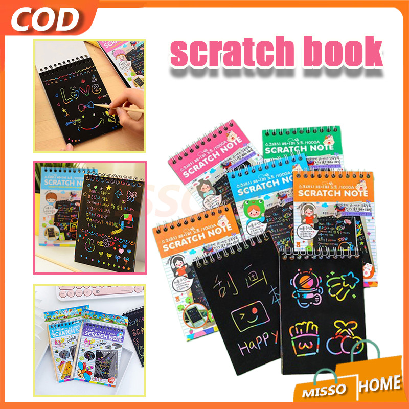 Scratch Note Magic/Colorful Graffiti Sketch Book กระดาษขนาดเล็ก/น่ารัก Scratch Drawing DIY Scratch P