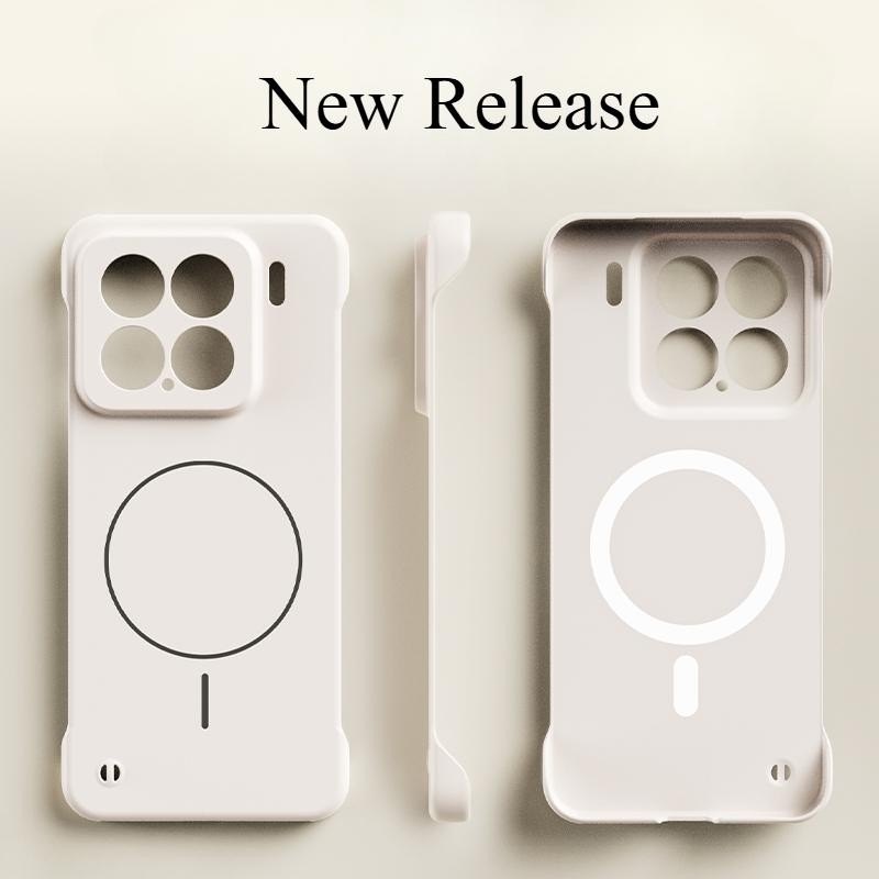 Soft Edge Magnetic Case สําหรับ Xiaomi 15 Pro 15Ultra - Bezel-Free Slim Design Anti-Slip Comfort Gri