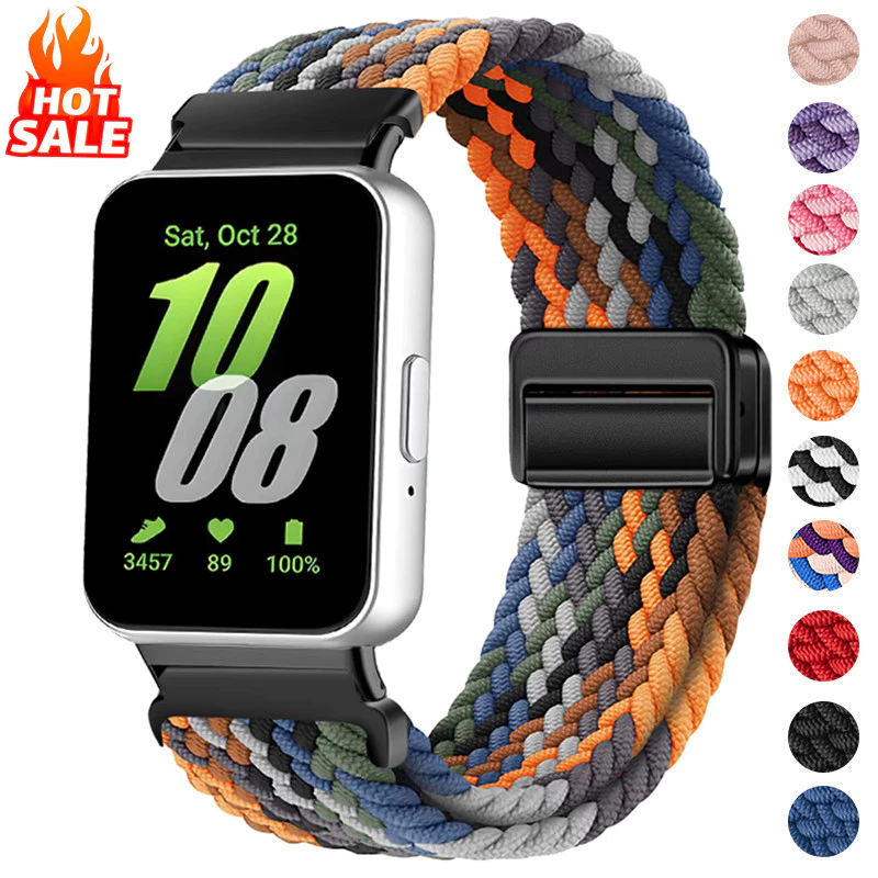 สายไนลอนสําหรับ Samsung Galaxy Fit 3 อุปกรณ์เสริมสายนาฬิกากีฬาไนลอนถักปรับเปลี่ยนสร้อยข้อมือ correa Galaxy fit3 Band