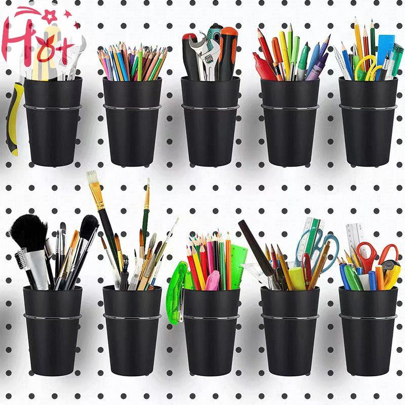GE 1 ชุด Pegboard ถ้วยอุปกรณ์เสริมสําหรับ Craft Room Hook ตะกร้าริบบิ้นสกรูเครื่องมือสําหรับจัดระเบียบอุปกรณ์เสริมเครื่องมือ Square